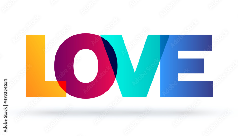 Valentine logo. Love text. full color with gradient colors. Design template. Valentine logo. Love text. full color with gradient colors. Design template.