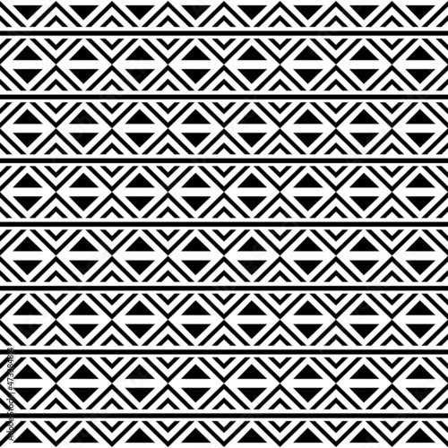 Black and white tribal ethnic pattern with geometric elements, traditional African mud cloth, tribal design. fabric or home wallpaper design