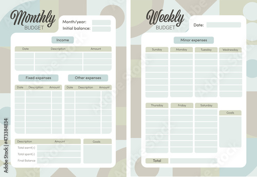 weekly and monthly budget planner