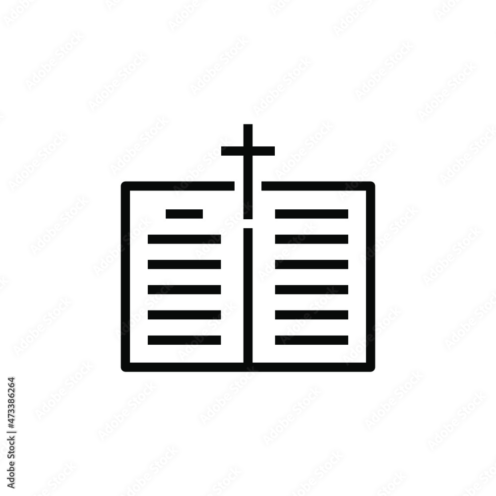 Bible church logo. Religion icon. Christian symbol. Vector illustration. Book with cross Bible church logo. Religion icon. Christian symbol. Vector illustration. Book with cross