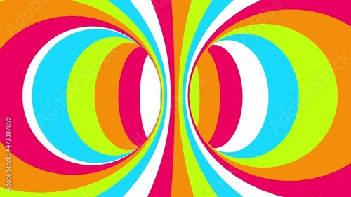 Optical illusion colorful spiral abstract illustration. Pop art 4K movie.
