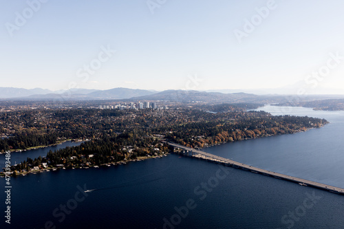 Aerial photos of Seattle on beautiful clear fall day
