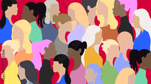 Background, People Diversity Background, Different People, Women, Vector Illustration.