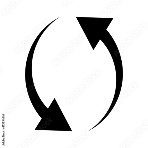 Vector flat icon of rotating arrows.