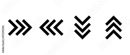 Continuous arrow icon. Vector data that can be used for fast forward and so on.