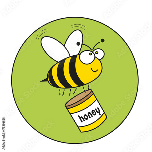 Honigbiene beim sammeln von Honig Logo 