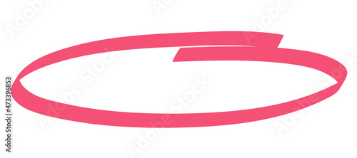 Ellipse hand drawn pink marker mark.