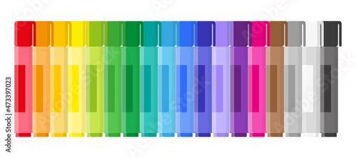 Vector cartoon set of colored markers.