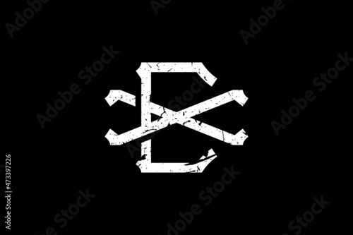 Vintage Initial Letters CX Logo