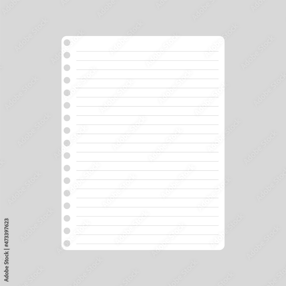 Vector cartoon blank sheets of ruled notebook. Vector cartoon blank sheets of ruled notebook.