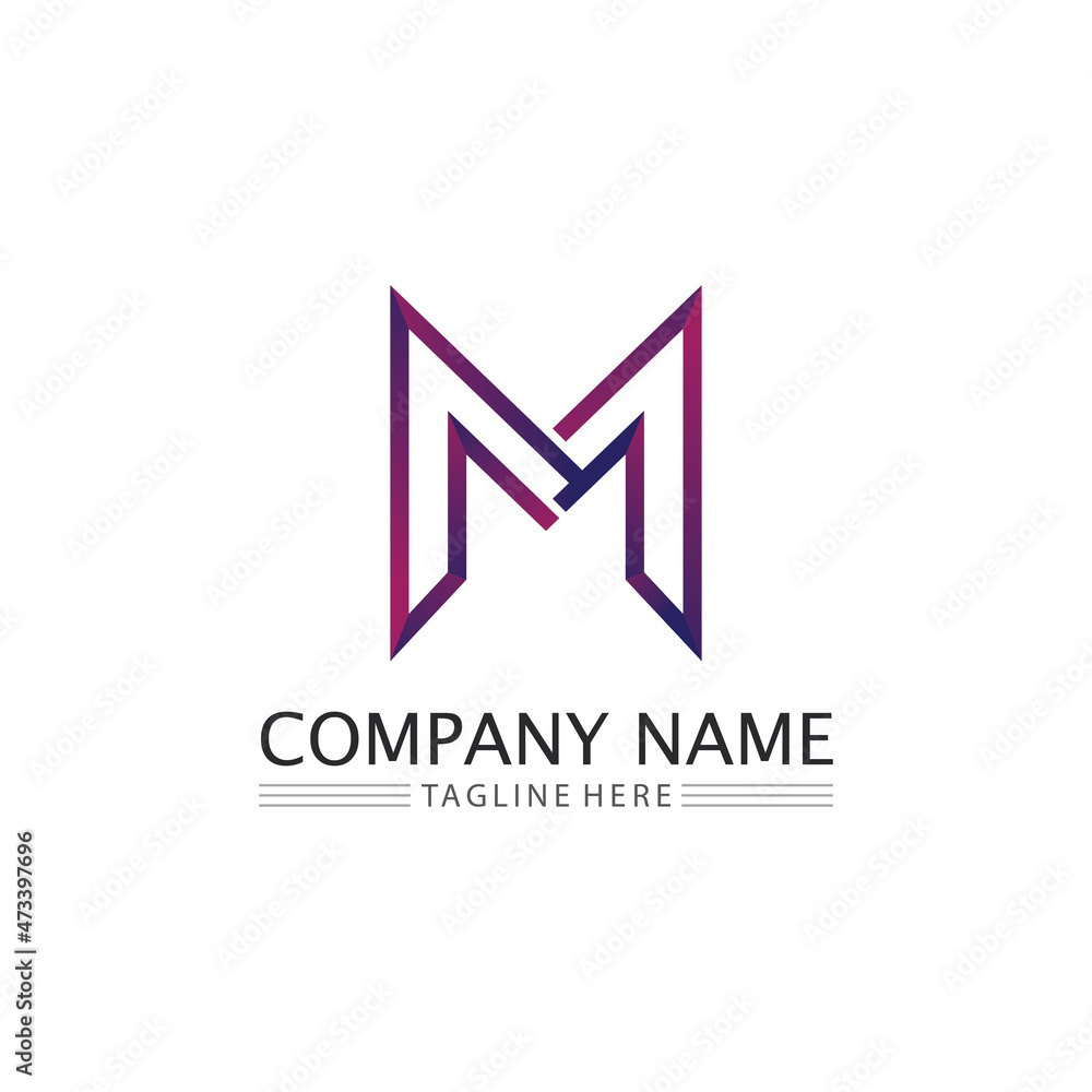 M Letter Logo and font design letter Template vector
