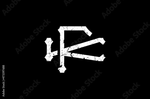 Vintage Initial Letters FK Logo © TriDraw