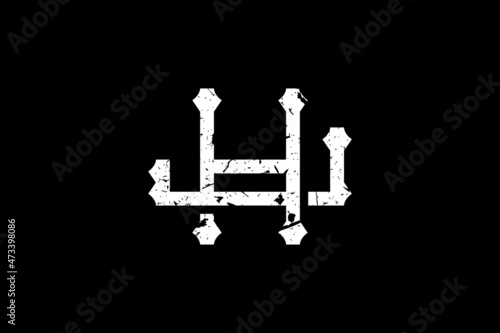Vintage Initial Letters HJ Logo