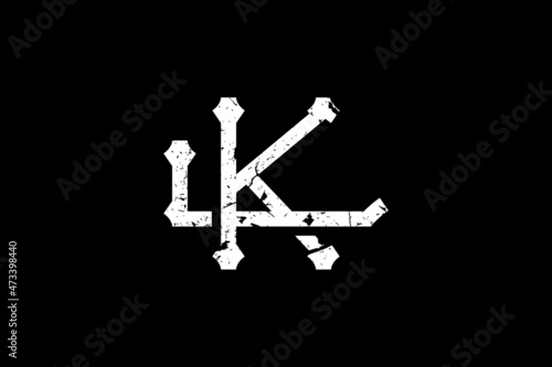 Vintage Initial Letters KL Logo