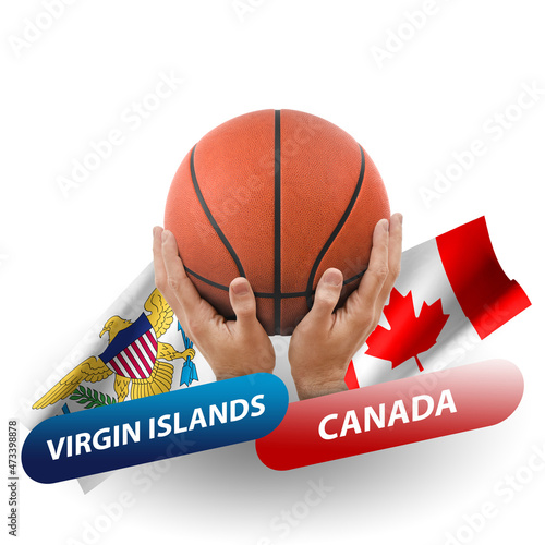 Basketball competition match, national teams virgin islands vs canada photo