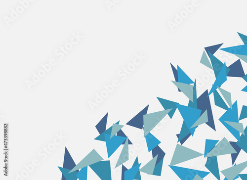Fototapeta Naklejka Na Ścianę i Meble -  Simple background with irregular blue triangle pattern and some copy space area