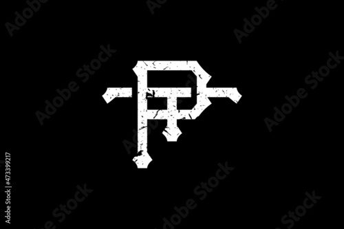 Vintage Initial Letters PT Logo