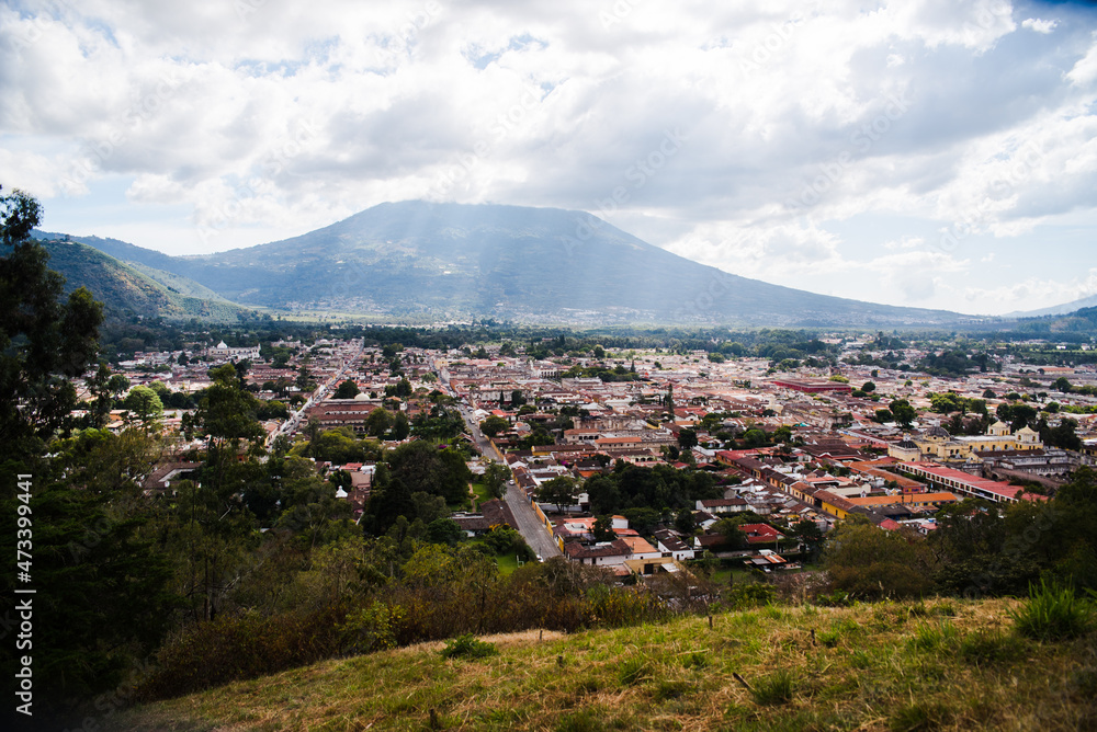 View overlooking Antigua, Guatemala. 