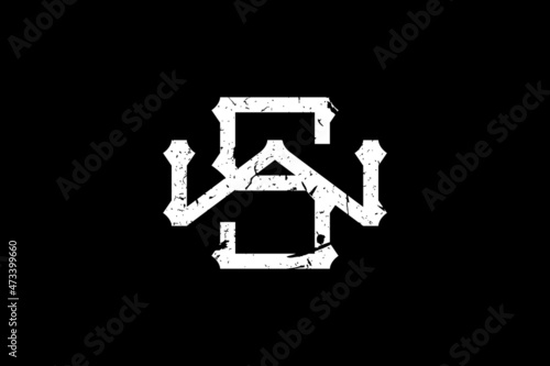 Vintage Initial Letters SW Logo