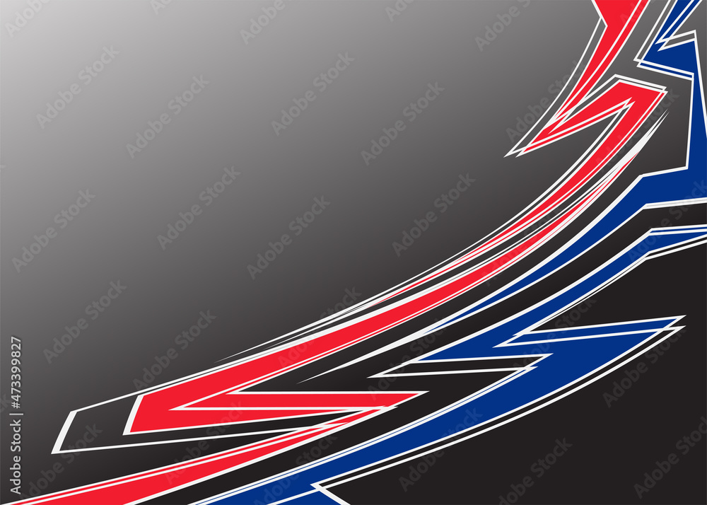 Abstract background with red and blue arrow lines pattern and some copy space area