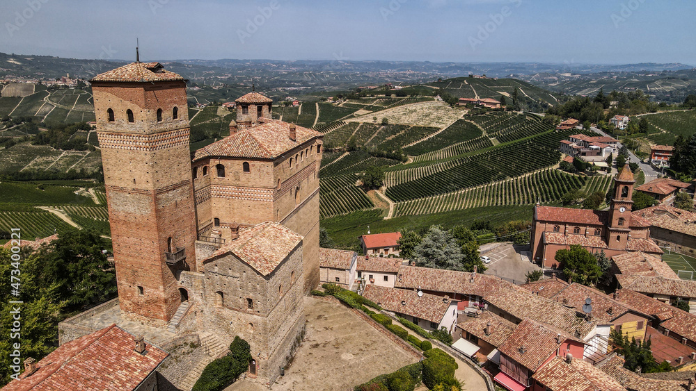 The Langhe is an area of rolling hills covered in vineyards in the Piemonte region in the north of Italy