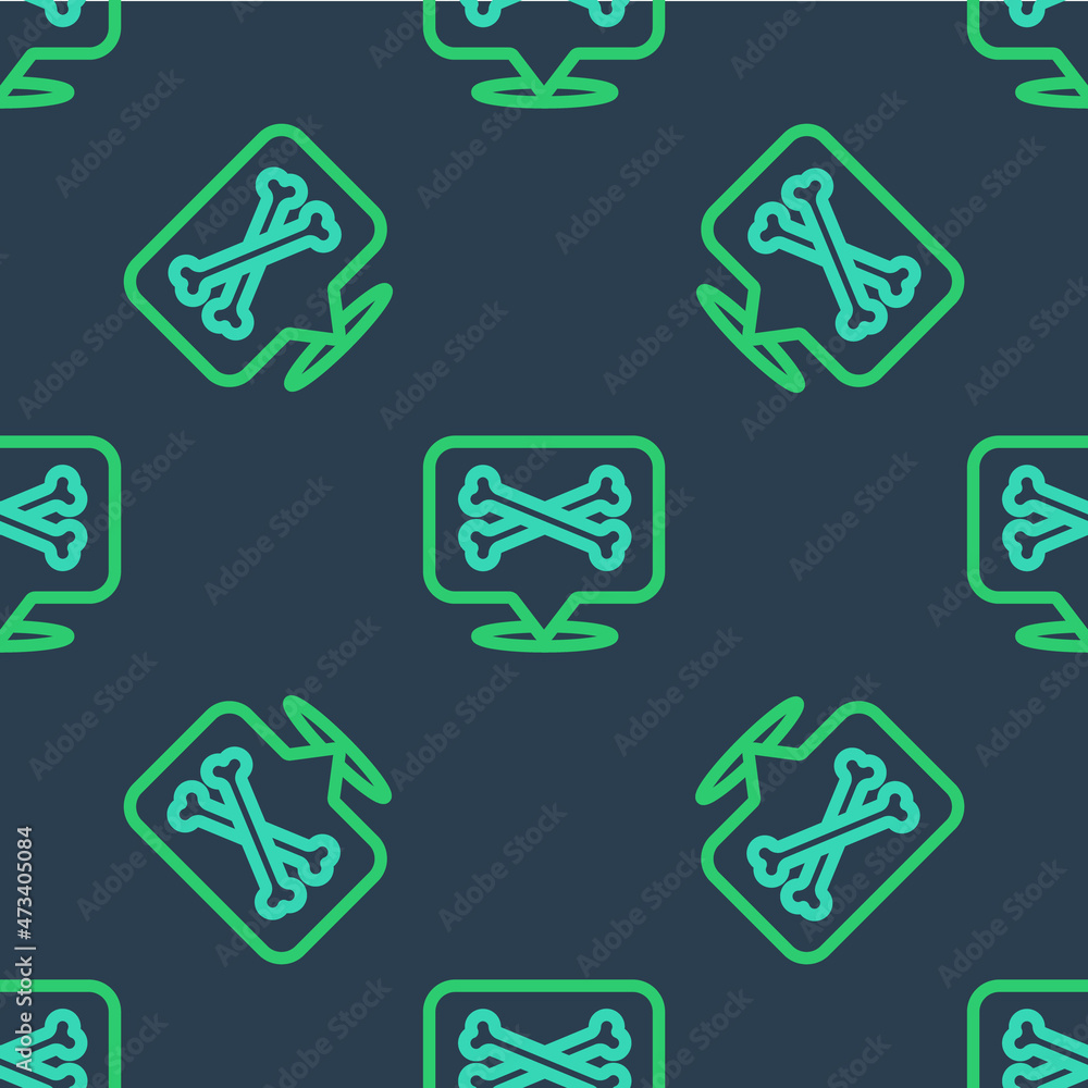 Line Location pirate icon isolated seamless pattern on blue background. Vector Line Location pirate icon isolated seamless pattern on blue background. Vector