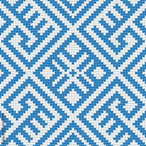 Traditional Christmas knitted ornamental pattern