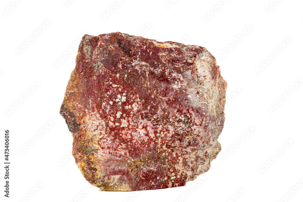 Macro stone Jasper mineral on white background Macro stone Jasper mineral on white background