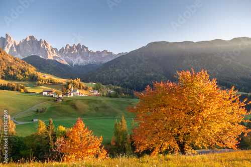 autumn in val di funes, dolomites