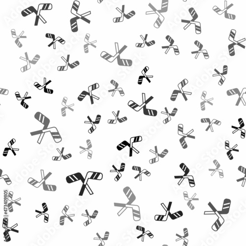 Black Ice hockey sticks icon isolated seamless pattern on white background. Vector