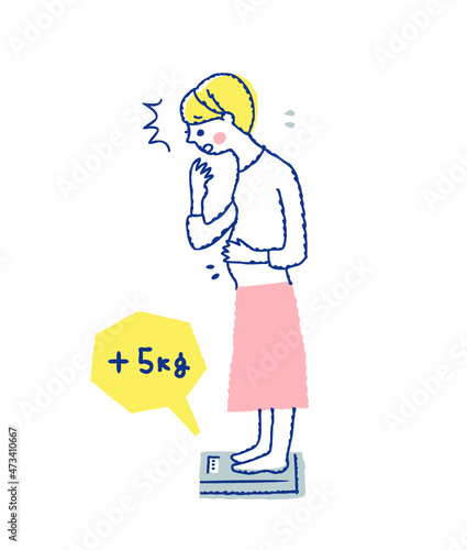 体重増加を気にする女性