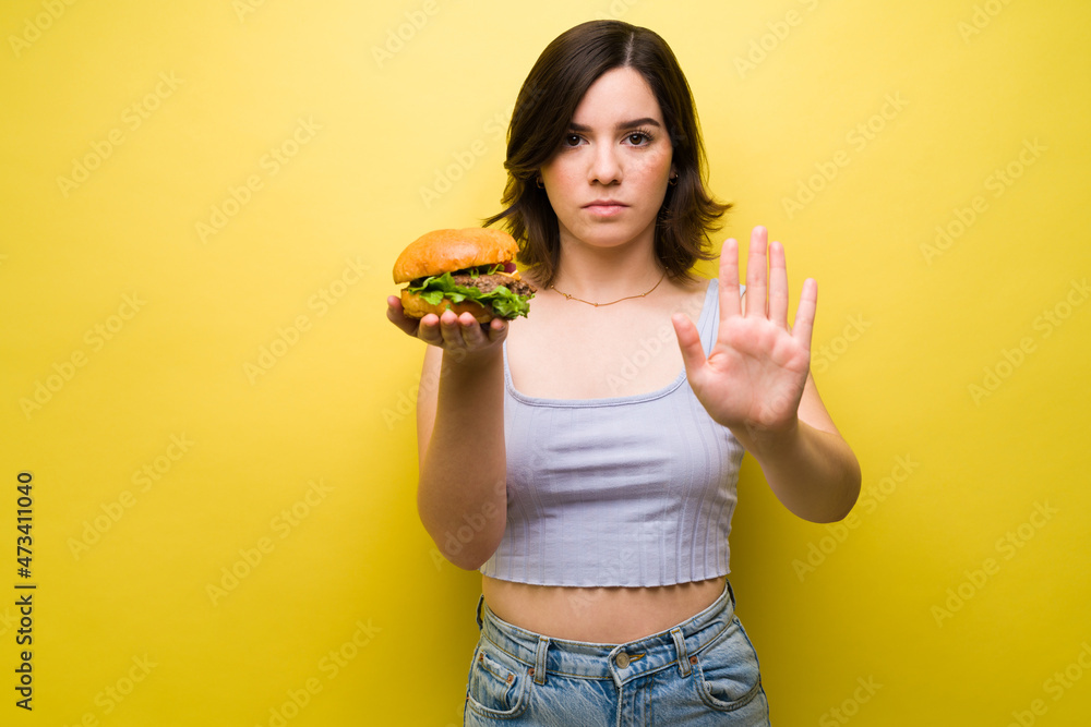 Angry woman doesn't like calories Angry woman doesn't like calories