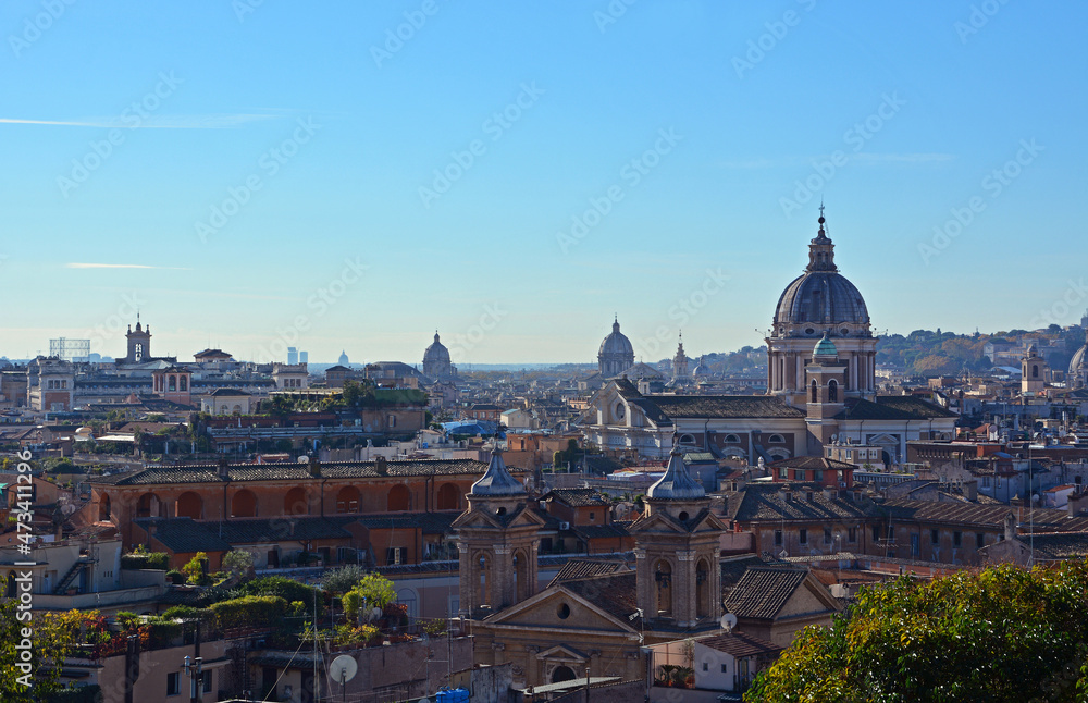 Blick von der Villa Medici über die Altstadt von Rom, Italien Blick von der Villa Medici über die Altstadt von Rom, Italien
