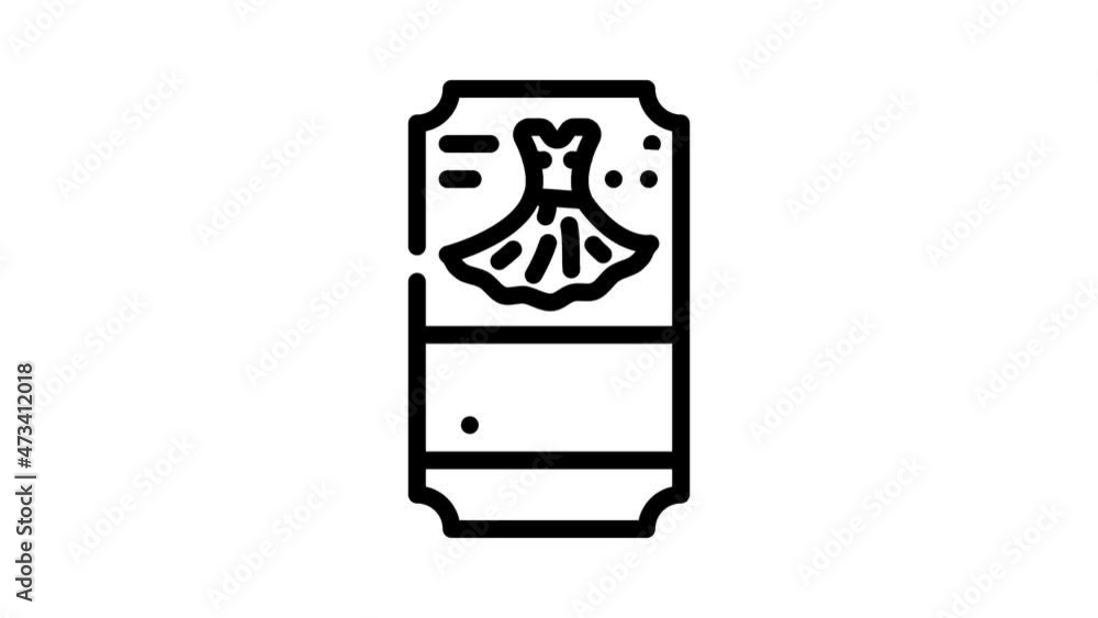 dance dress ticket animated line icon dance dress ticket sign. isolated on white background dance dress ticket animated line icon dance dress ticket sign. isolated on white background