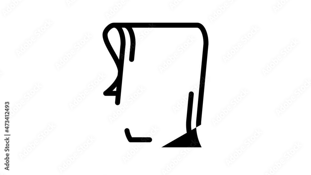 napkin for dancer animated line icon napkin for dancer sign. isolated on white background napkin for dancer animated line icon napkin for dancer sign. isolated on white background