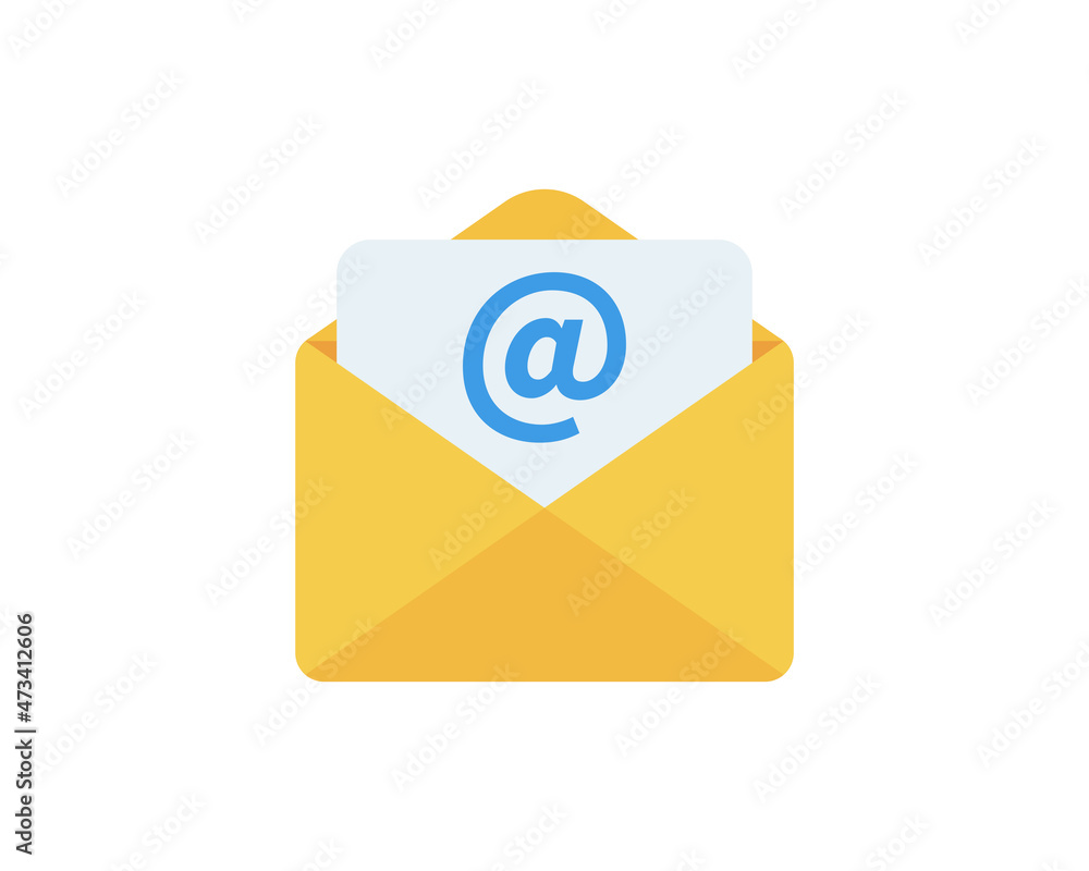 Email flat vector icon. Open envelope with email symbol. Email flat vector icon. Open envelope with email symbol.
