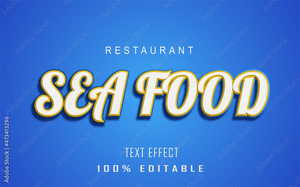 Editable text effects- SEA FOOD text effects