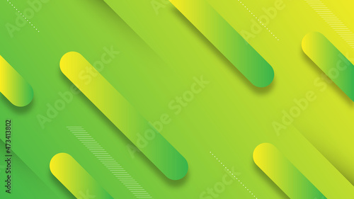 Modern Abstract Background with Diagonal Lines Element and Vibrant Green Yellow Gradient Color