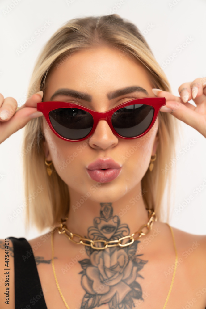portrait of a woman, with glasses, studio shot. portrait of a woman, with glasses, studio shot.