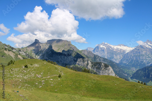 Alpen mit Wanderpfad in der Schweiz 