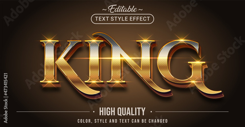 Obraz na plátne Editable text style effect - King text style theme.