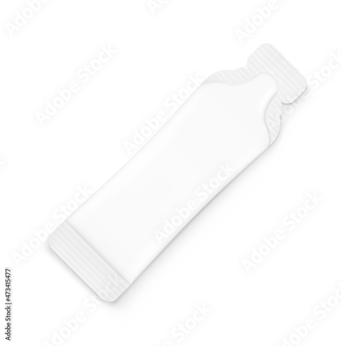 Gel sachet mockup. Vector illustration isolated on white background. Easy to use for food, medical, cosmetic and etc. EPS10.	
