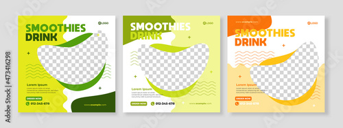 drink banner social media pack template premium