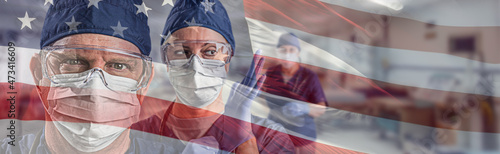 Doctors or Nurses Wearing M...