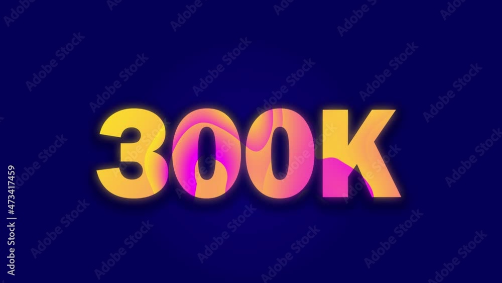 Happy 300k motion graphic with soft bubbles. Creative design Happy 300k motion graphic with soft bubbles. Creative design