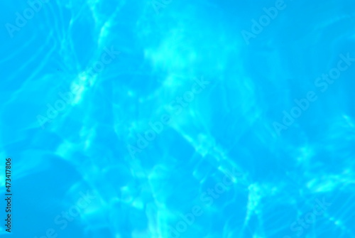 Blue ripped water in swimming pool . texture pool Shining blue water ripple background