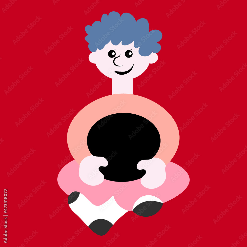 a man sitting cross his legs - a picture on the avatar of a site or blog, a child, a boy. Design element a man sitting cross his legs - a picture on the avatar of a site or blog, a child, a boy. Design element