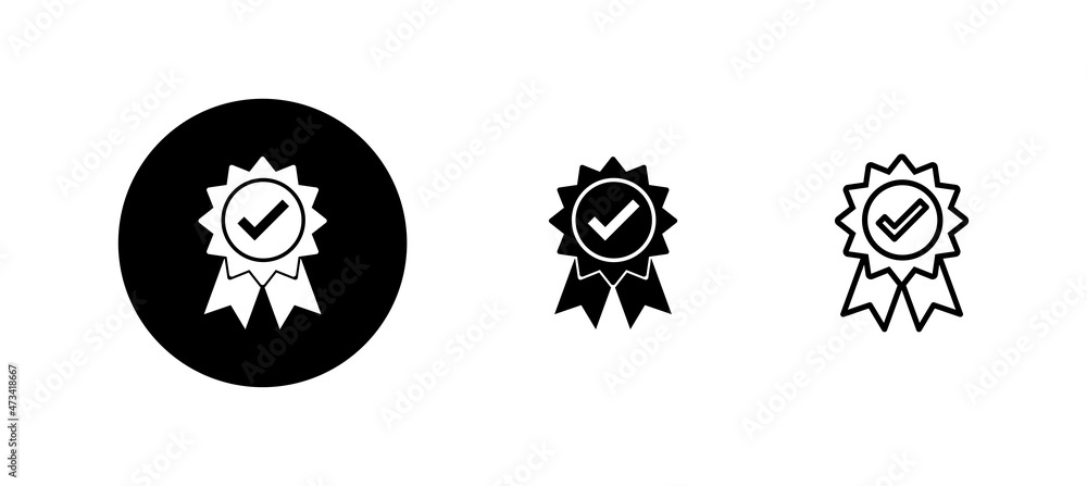 Approved icon set. Certified Medal Icon Approved icon set. Certified Medal Icon