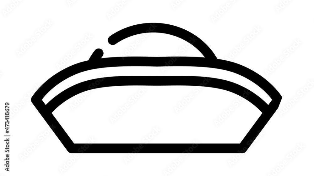 hat pirate animated line icon hat pirate sign. isolated on white background