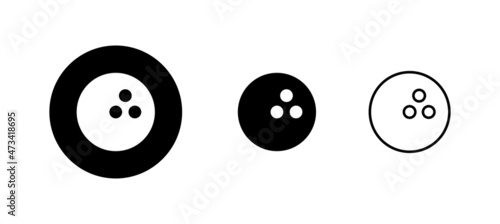 Bowling icons set. bowling ball and pin sign and symbol.